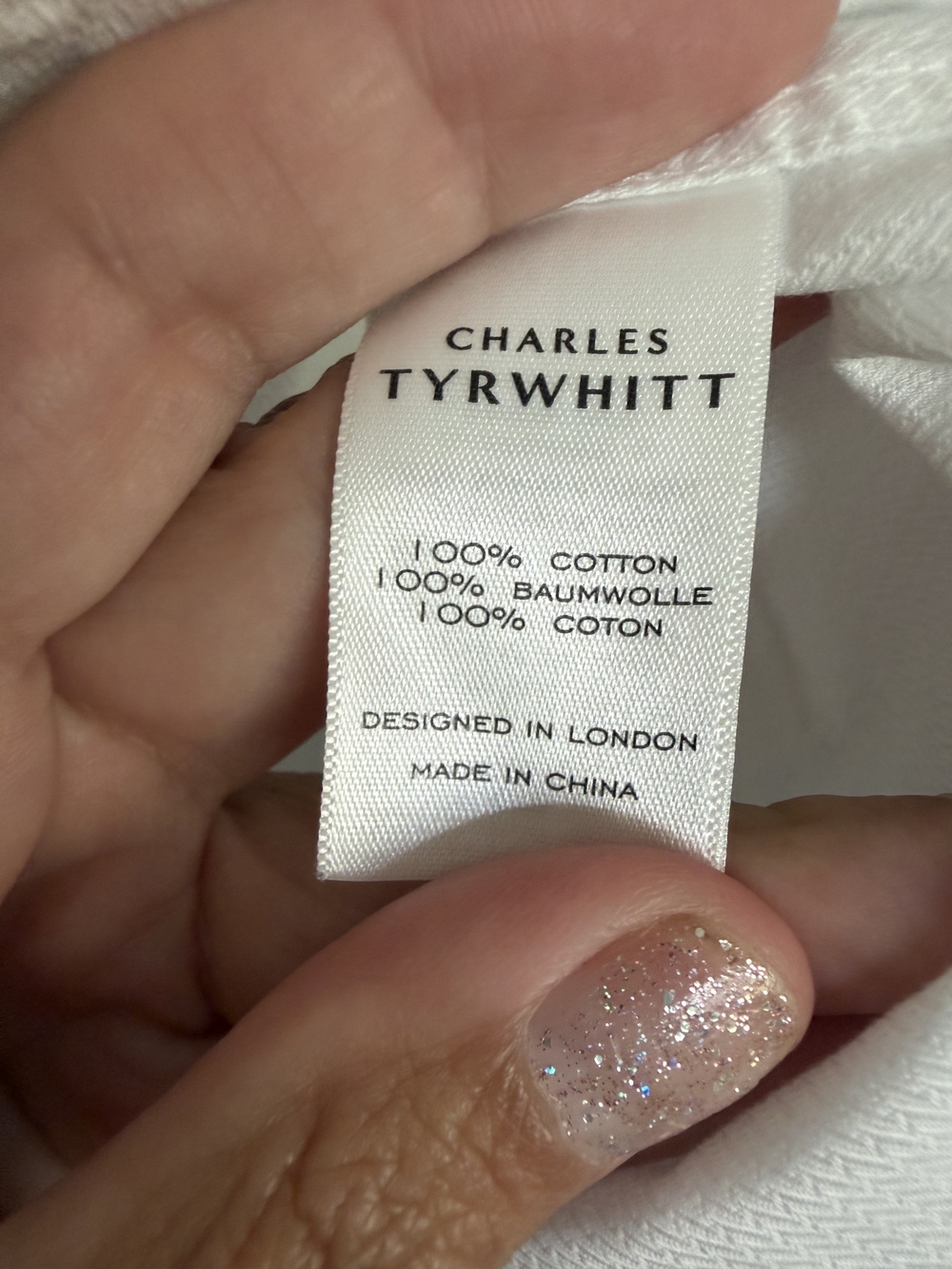 Charles Tyrwhitt Men's White Dress Shirt Slim Fit Non-Iron 16 35 Long Sleeve - Picture 4 of 4